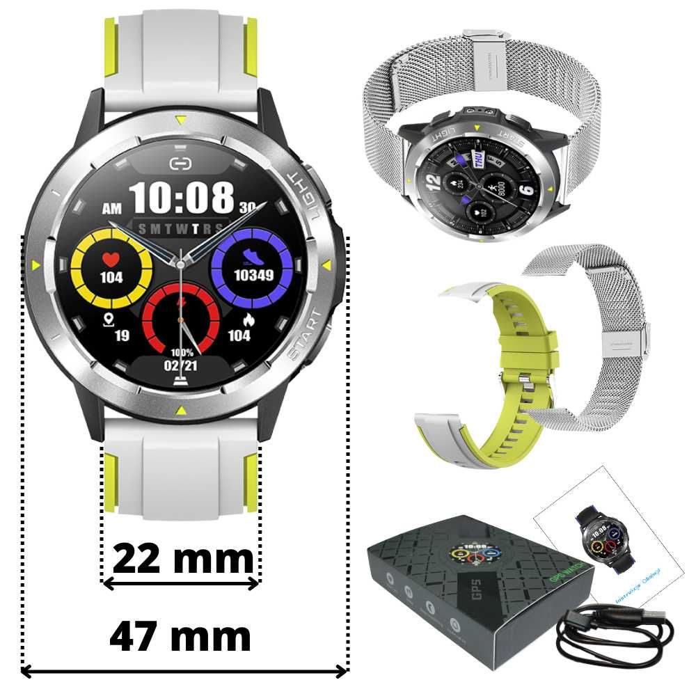 Smartwatch Zegarek Męski Menu Polskie Rozmowy Sport Powiadomienia GPS