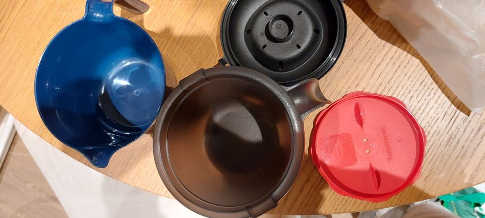 3 tupperware - fazer arroz + omolete + espiral de legumes