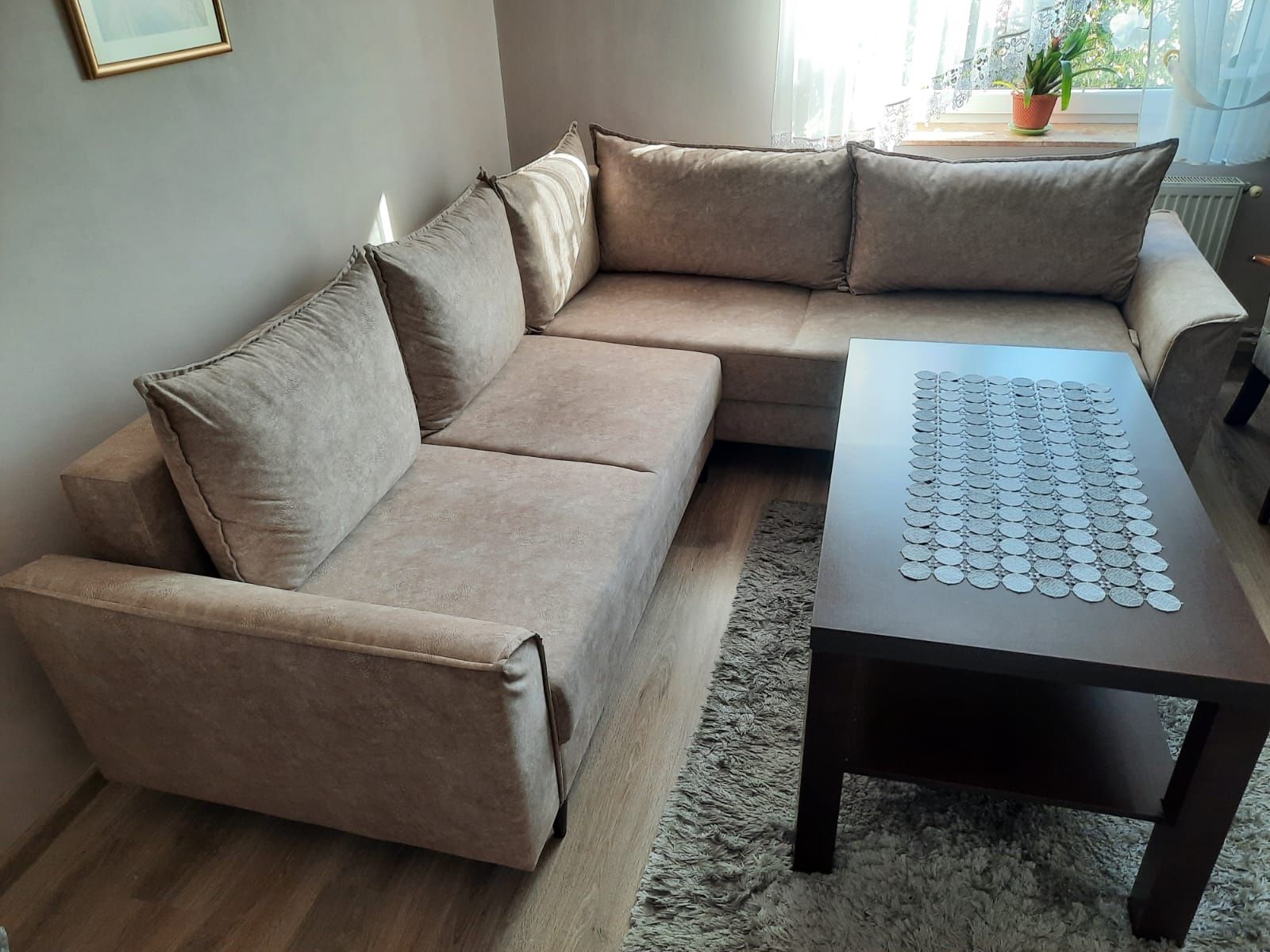 Narożnik sofa kanapa nowoczesny mebel z funkcją spania