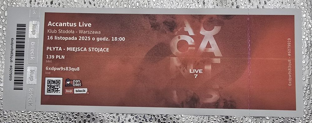 Accantus Live Bilet na koncert Warszawa Stodoła 16.11.2025 okazja