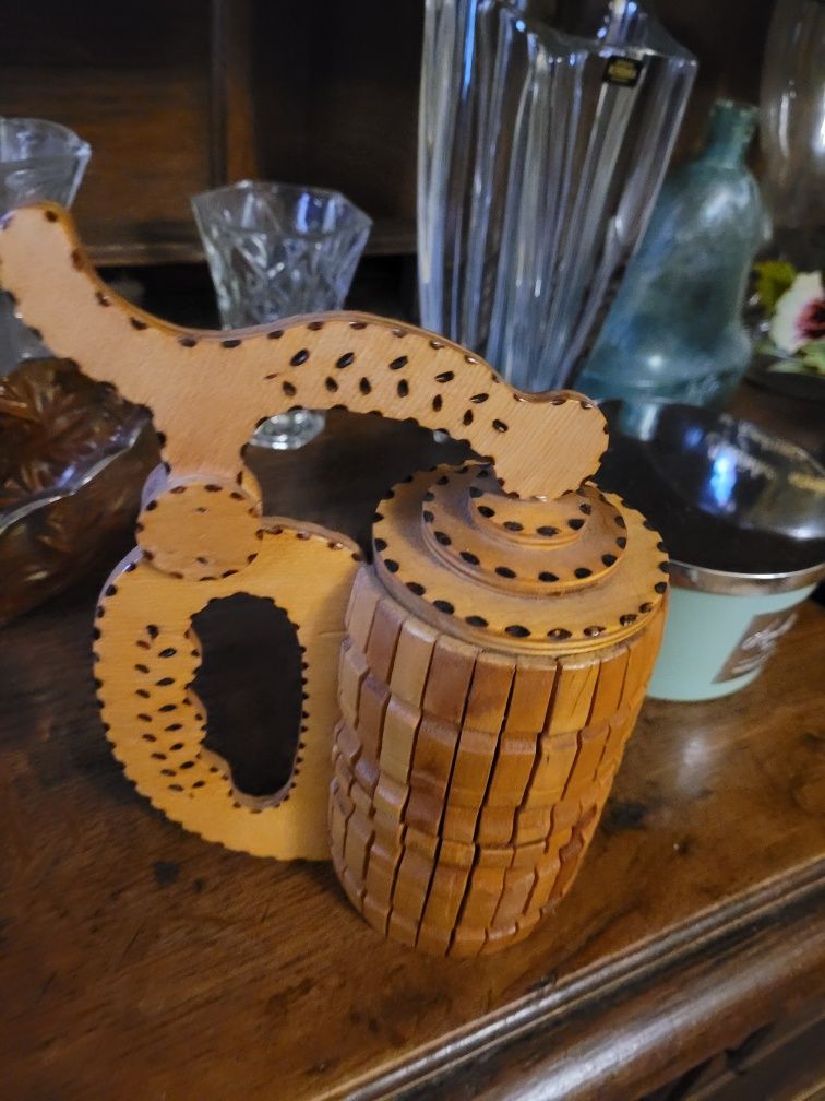 Kufel DAB drewniany ze szklanym wkładem