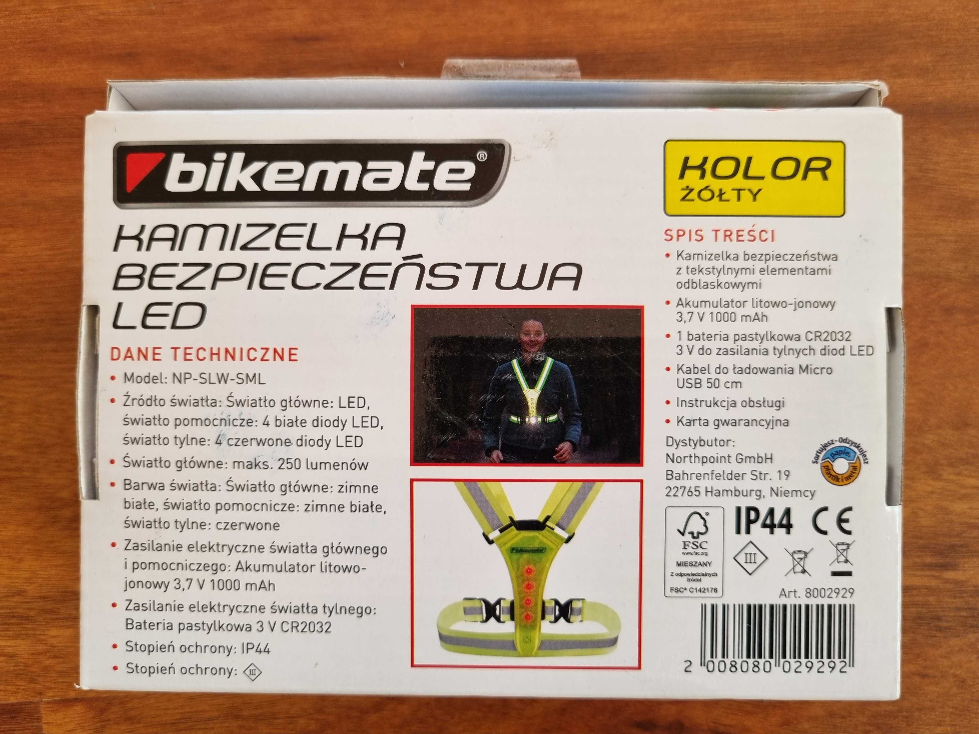 Kamizelka odblaskowa - LED. Rolki, do biegania , do jazdy na rowerze.
