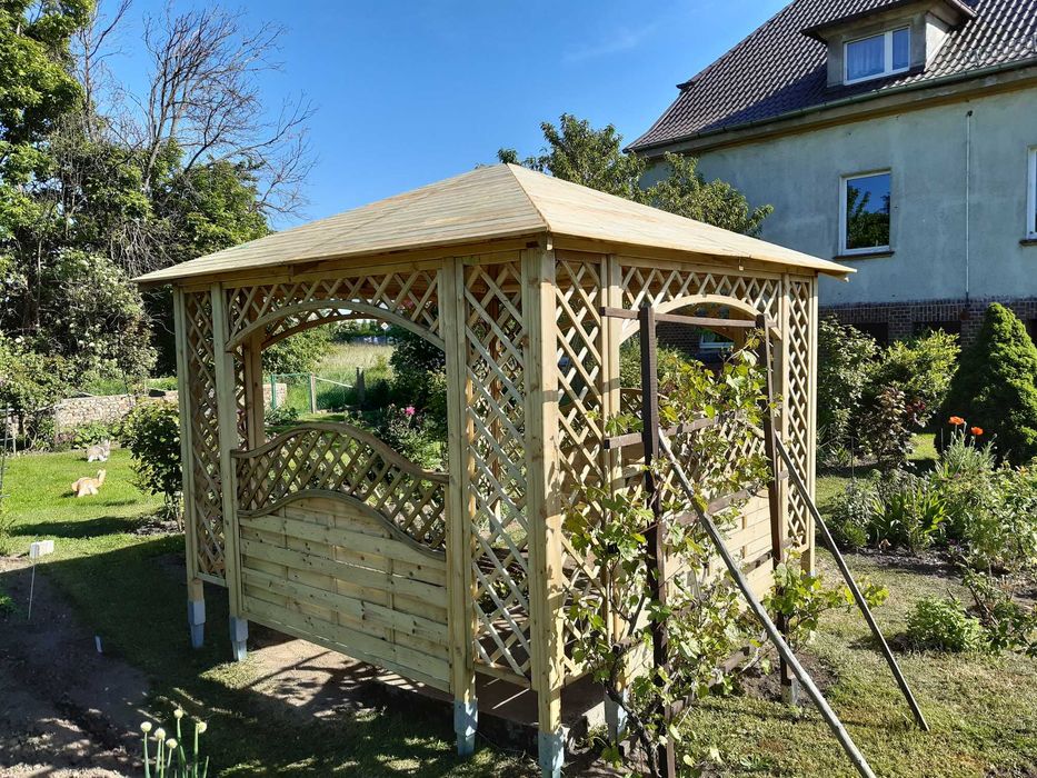 ALTANA ogrodowa PAWILON z drewna WIATA drewniana pergola deska NOWA