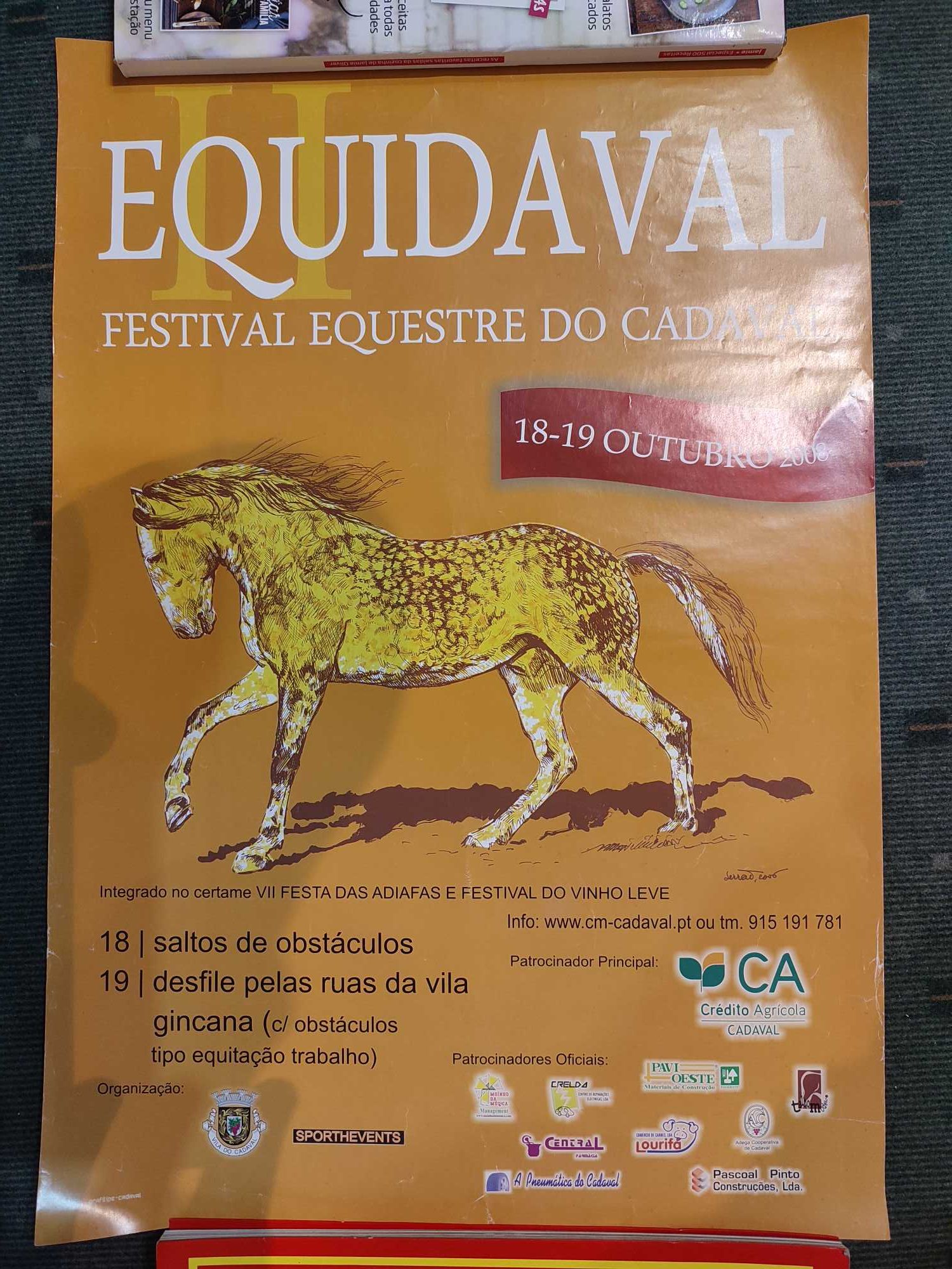 3 cartazes antigos de eventos equestres