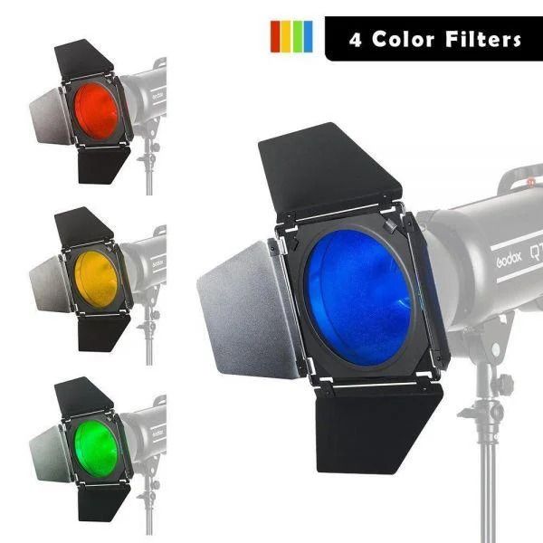 Godox BD-04 Набір Шторки, стільники, кольорові гелі Barn door Kit BD