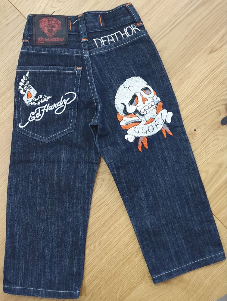 NOWE Jeansy , Ed Hardy na dziecko ok 2 lata, 92