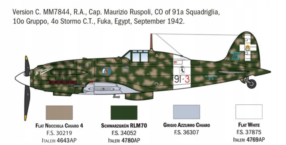 Samolot Macchi MC.202 Folgore model ITALERI 1481