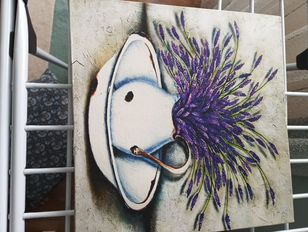 Obrazki trzy lawenda 30x30 cm