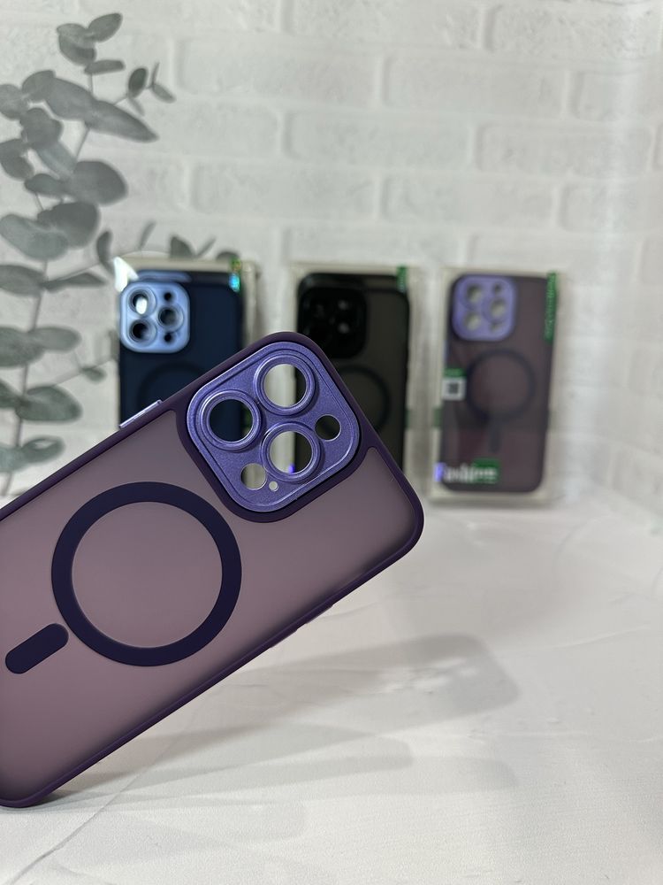 Матовый чехол TPU+PC Magnetic Magsafe без линз для iPhone