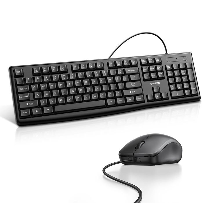 Zestaw klawiatura i mysz przewodowa Ugreen MK003 - czarna