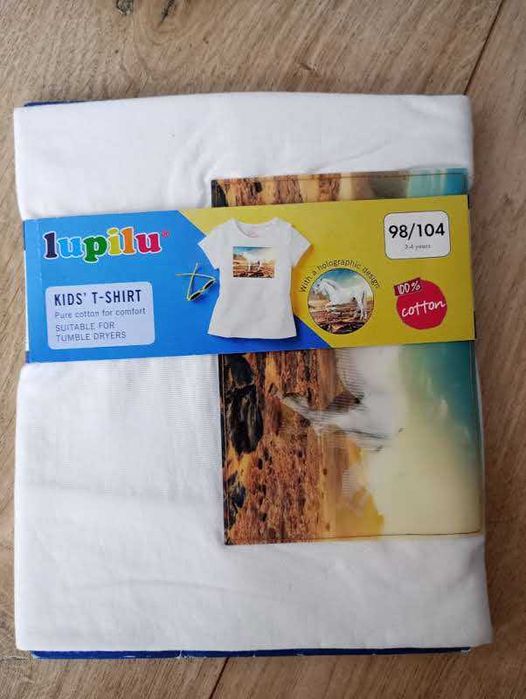 Bawełniana koszulka dziewczęca rozmiar 98/104