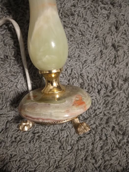 Piękna lampa alabaster mosiądz metal szwedzka vintage