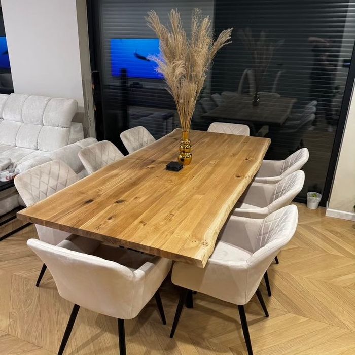 Stół rozkładany stolik drewniany nowoczesny LOFT Industrial lity dąb