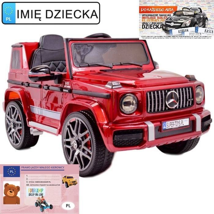 MERCEDES G63 na akumulator KOŁA miękkie EVA, Ecoskóra LAKIER BBH0002