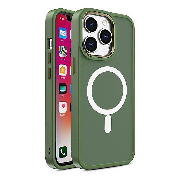 Magnetyczne etui z MagSafe Color Matte Case do iPhone 14 Plus - zielon