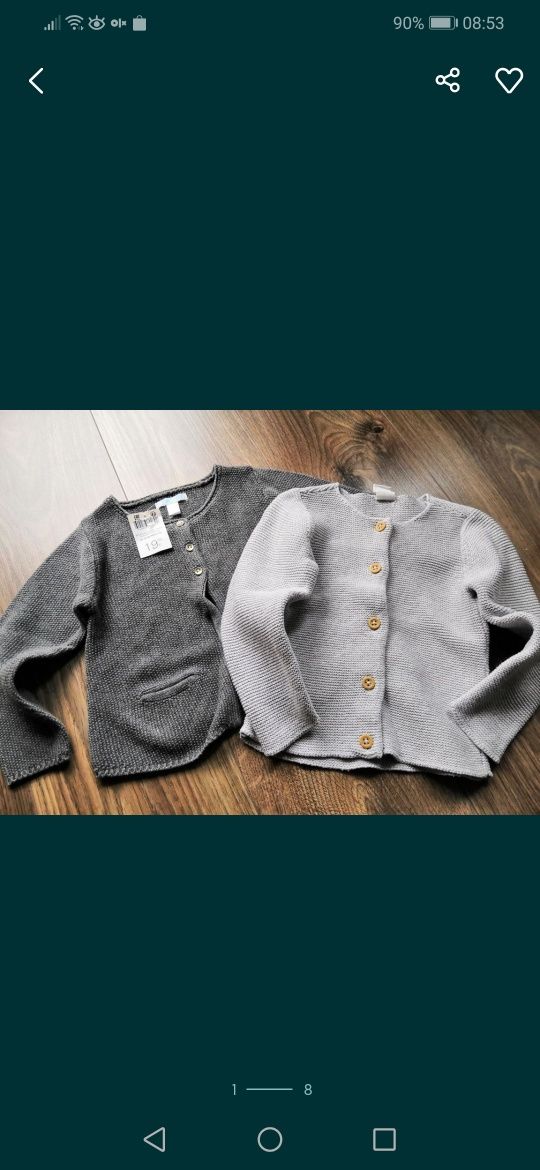 Eleganckie sweterki Obaibi i Hm - roz. 92 - Komplet