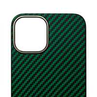 Карбоновый чехол iPhone 12 Pro  Max / 13 Pro Max (Malachite Green)