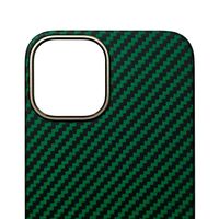 Карбоновый чехол iPhone 12 Pro  Max / 13 Pro Max (Malachite Green)