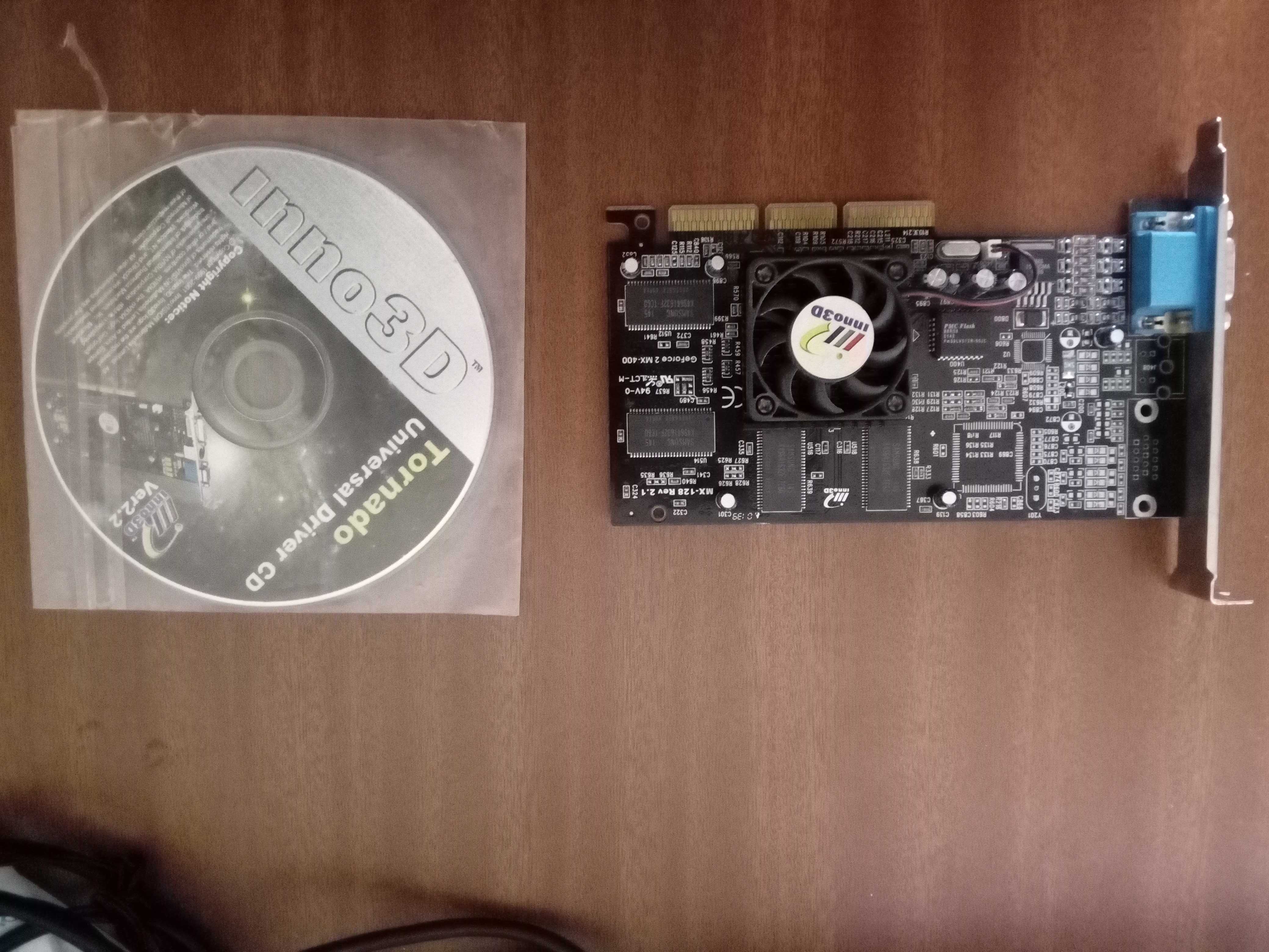 Placa Gráfica Inno3D AGP Nvidia Geforce 2 MX 400 / 64 MB + cd drivers