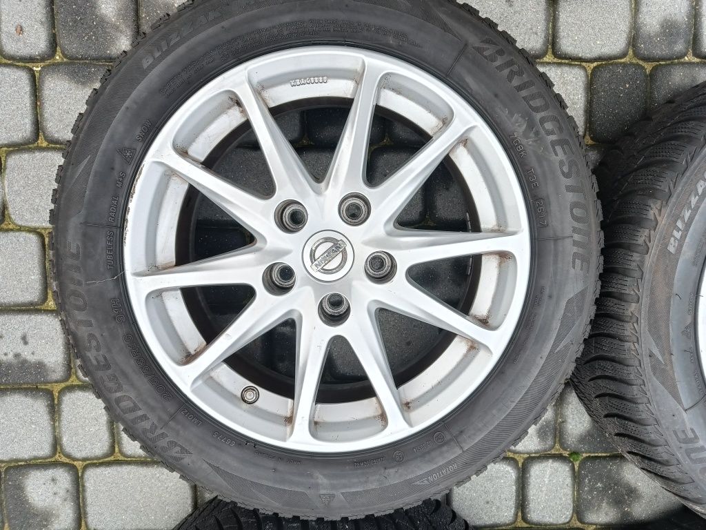 Felgi16 5*114,3 oryg Nissan Pulsar czujniki opona zima 8mm kpl