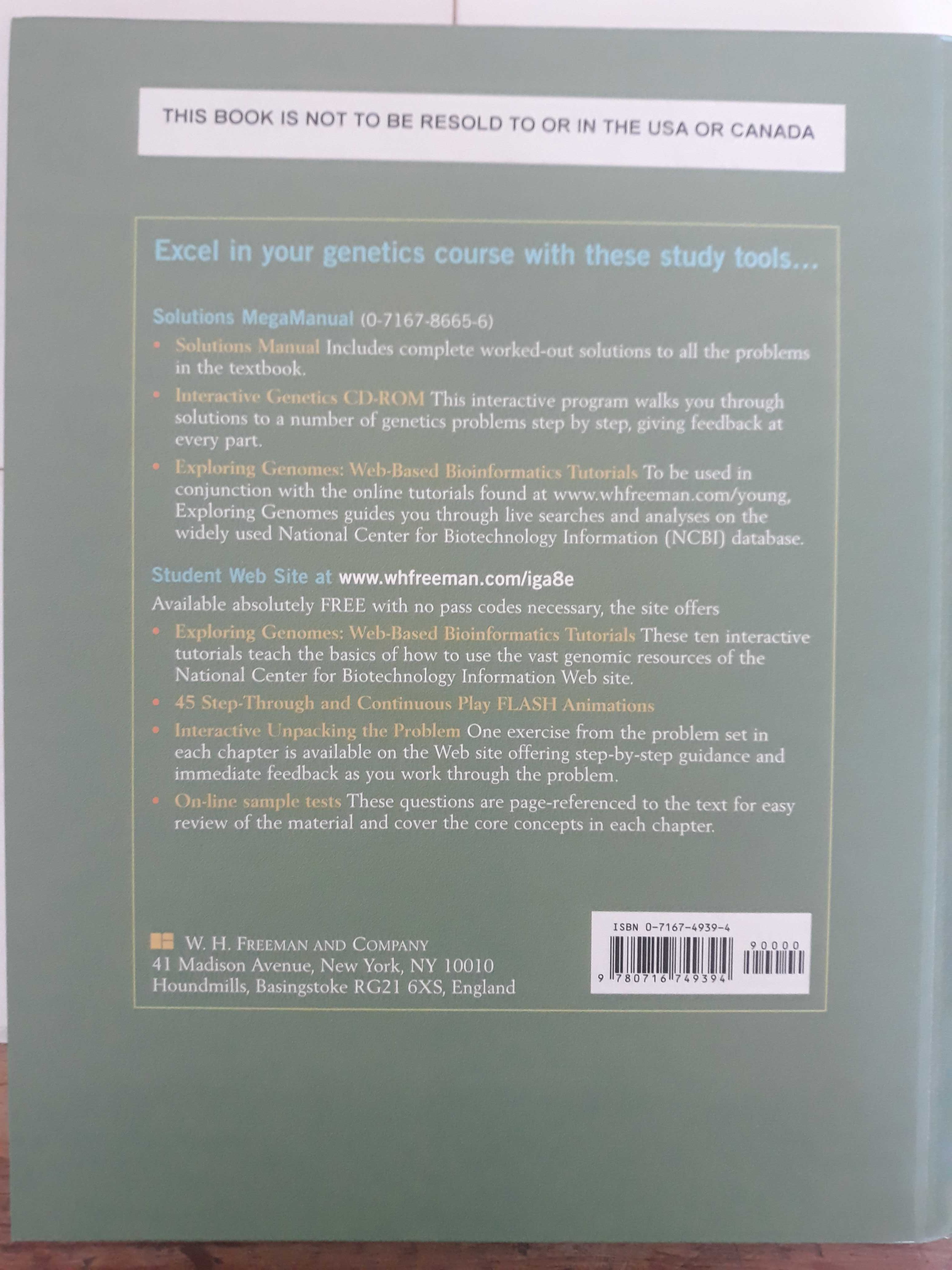 Livro Biologia Genética [Griffiths] Genetic Analysis *Como Novo*