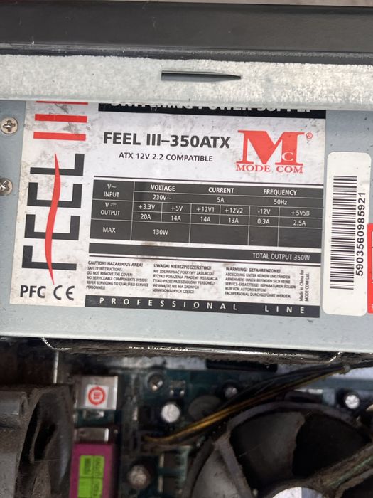 Zasilacz 12v 350w płyta główna i pamięć RAM