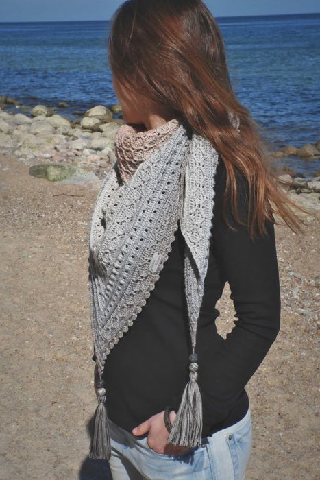 Ręcznie robiona chusta boho, na szydełku, handmade, prezent na Święta