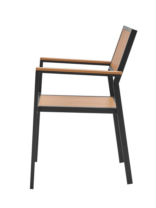 Eleganckie krzesło ogrodowe aluminiowe z deskami Kompozytowymi WPC