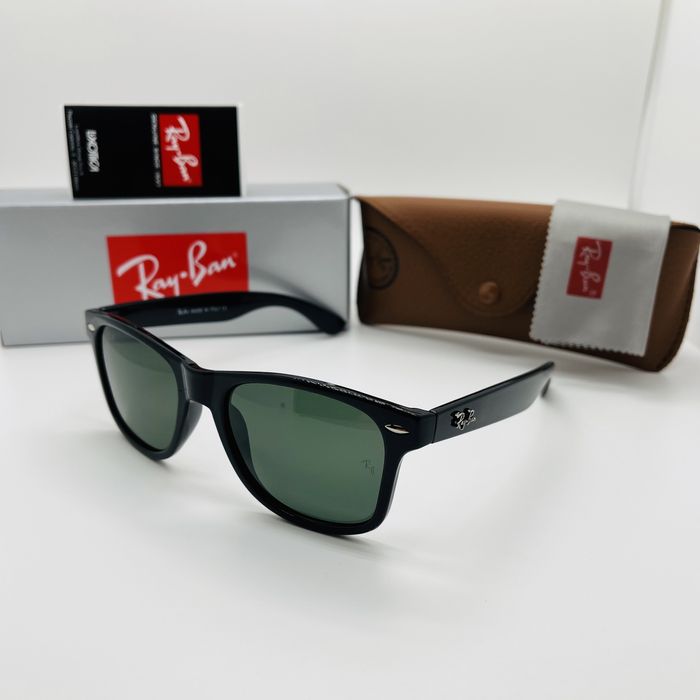 Поляризационные очки Ray Ban Wayfarer 2140P Glossy Black|Green
