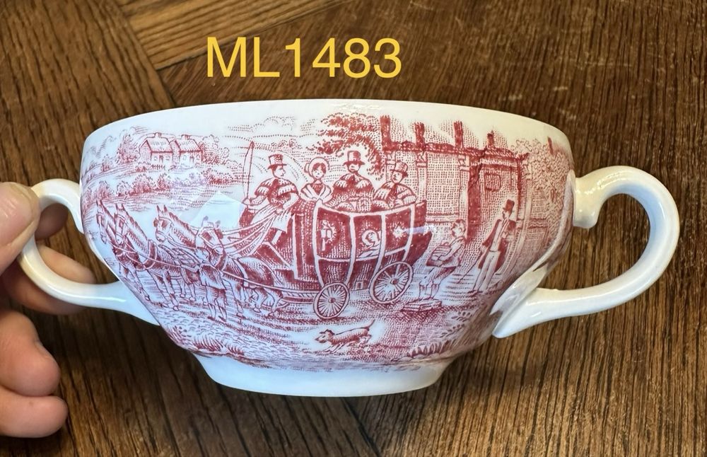 Miska Anglia bulionówka England Dickens Coaching Days bordowa 1483