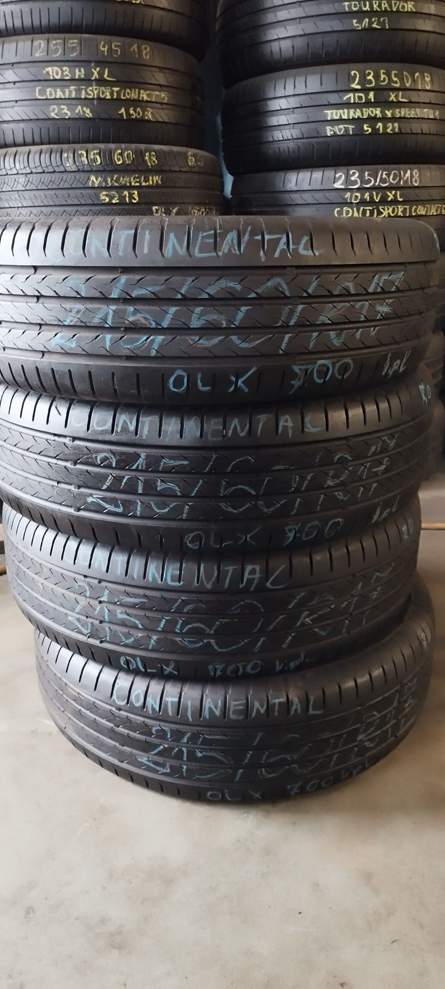 Kpl opon letnich Continental Ecocontact 6Q 215/60/R17,DOT23,7mm OKAZJA