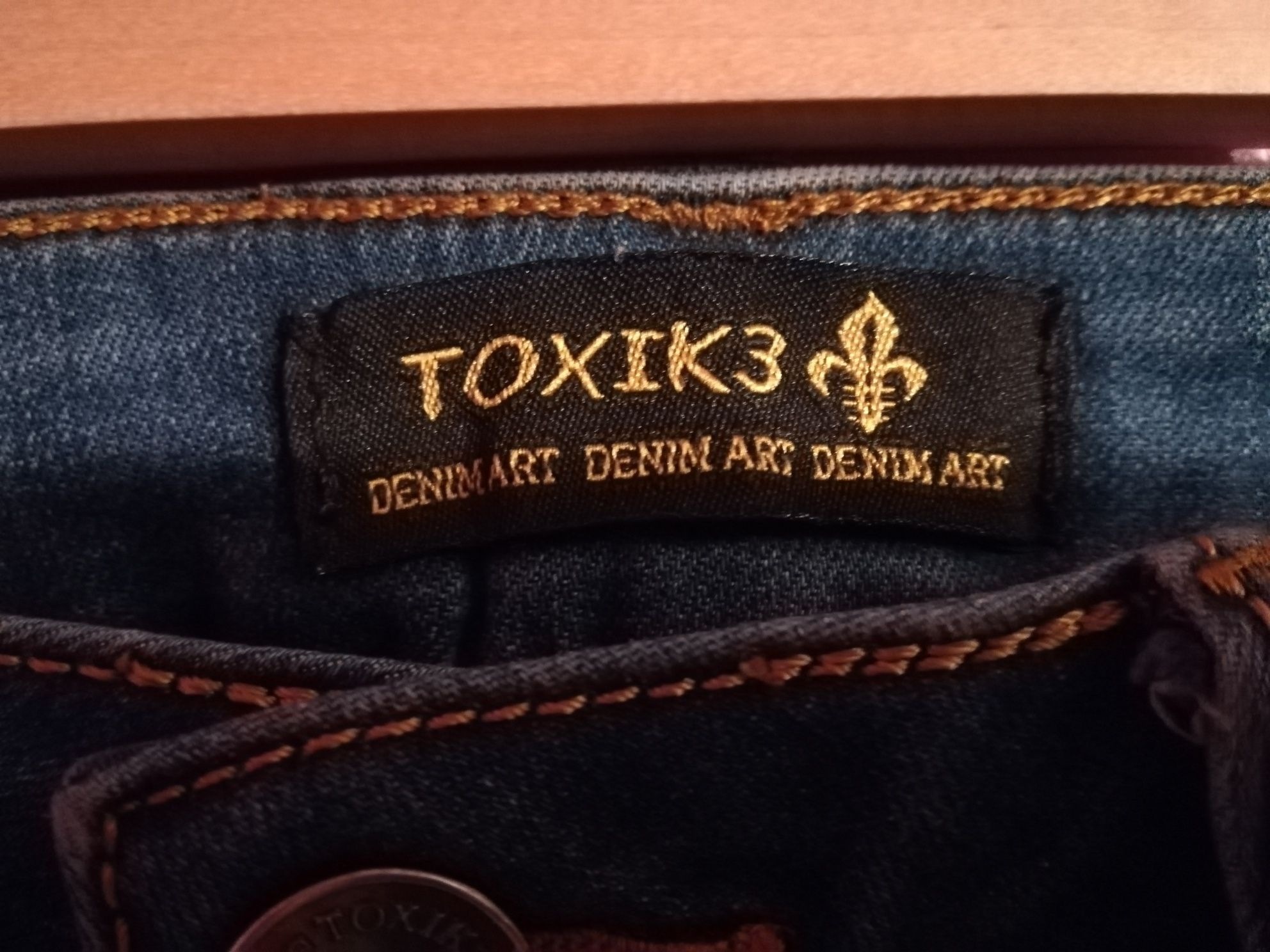Spodnie damskie S/36 TOXIK3 ciemnoniebieskie z czarnymi wstawkami