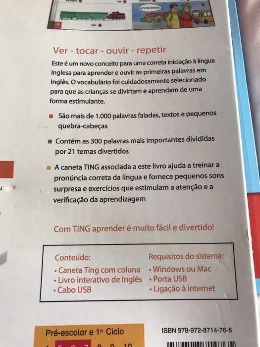 O livro interativo de Inglês, com sons originais, jogos, dialogos e um