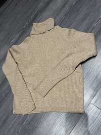 Prążkowany beżowy brązowy sweter golf Crop M 38 pull&bear