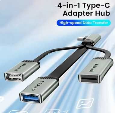 Wielofunkcyjny adapter rozdzielacz HUB TYP-C 4w1 USB karty TF SD micro