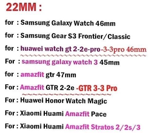 Sportowy pasek do zegarka Samsung Huawei Amazfit 22mm