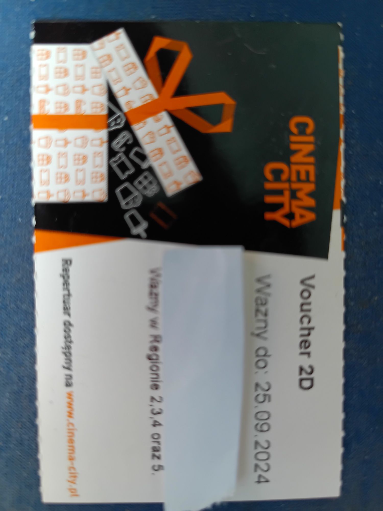 Cinema City bilet kod voucher 2D wszystkie dni - region 2, 3, 4, 5