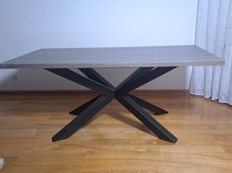 Stół  loft dębowy blat szary