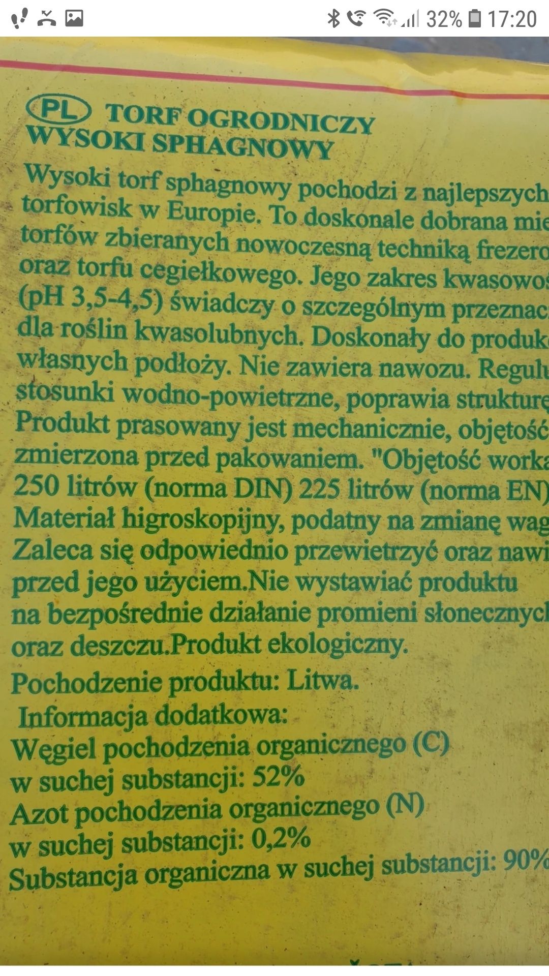 Torf Kwaśny 3.5-4.5 PH
Litewski  - balot 250l.