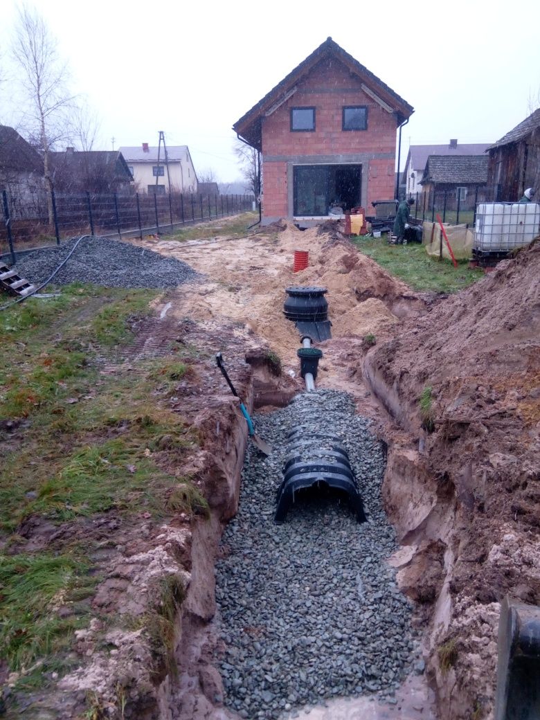 Prace ziemne usługi minikoparka koparka przyłącza izolacje wyburzenia