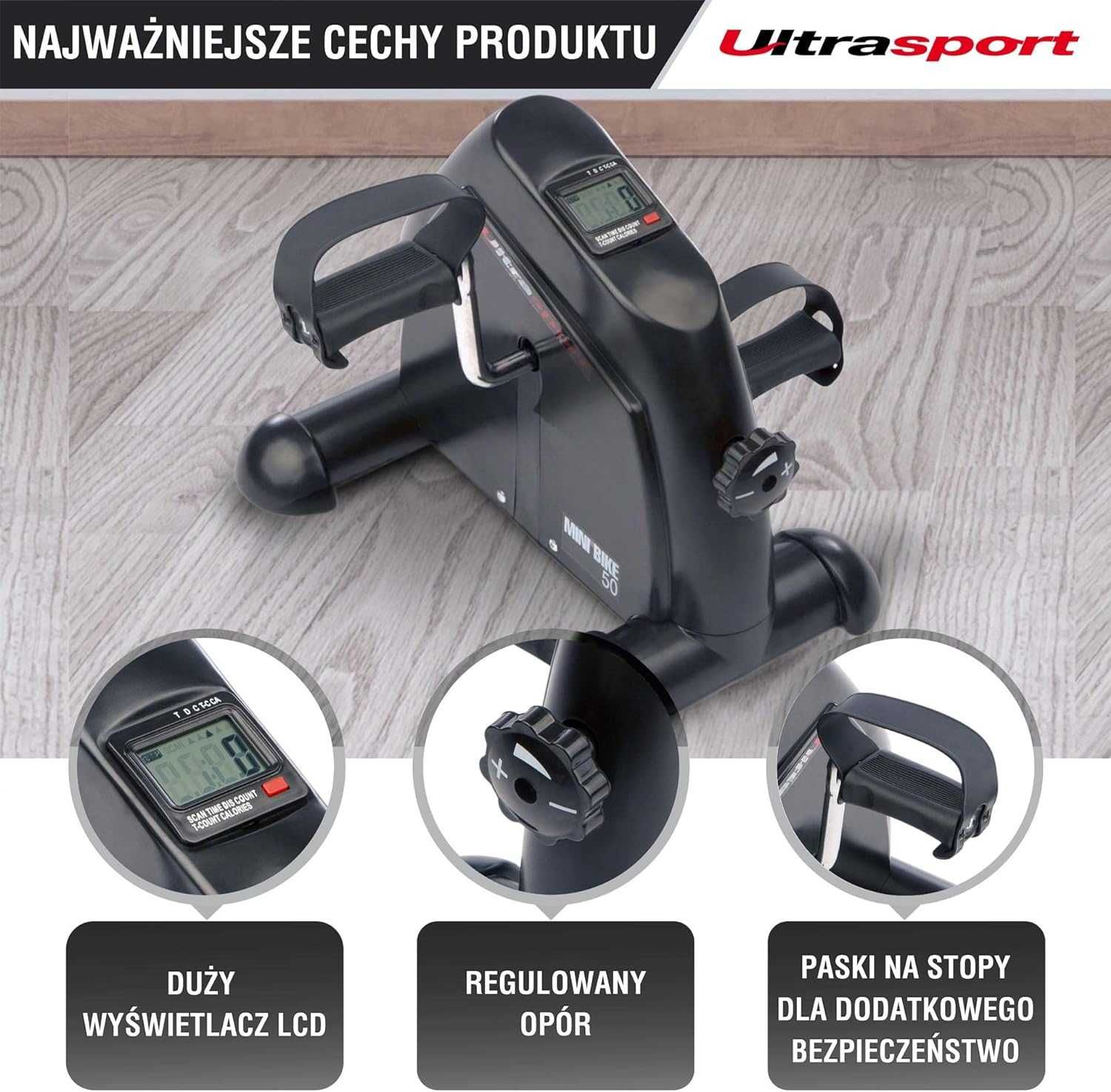 ULTRASPORT MINI BIKE kompaktowy rower treningowy do rąk i nóg