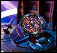 Zegarek SMEAL model 8069 kolor niebieski pomarańczowy młodzieżowy