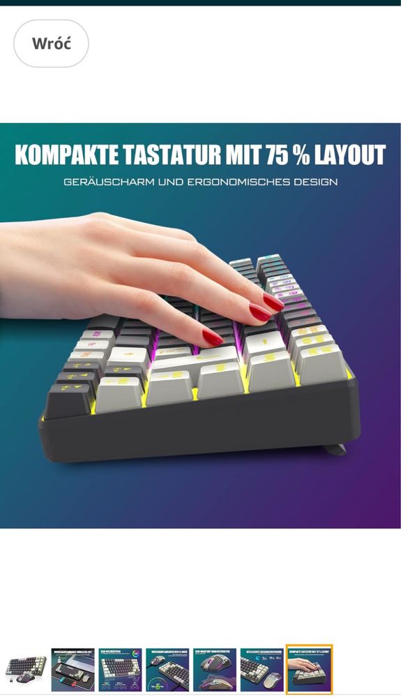 bezprzewodowa klawiatura i mysz do gier RedThunder K84