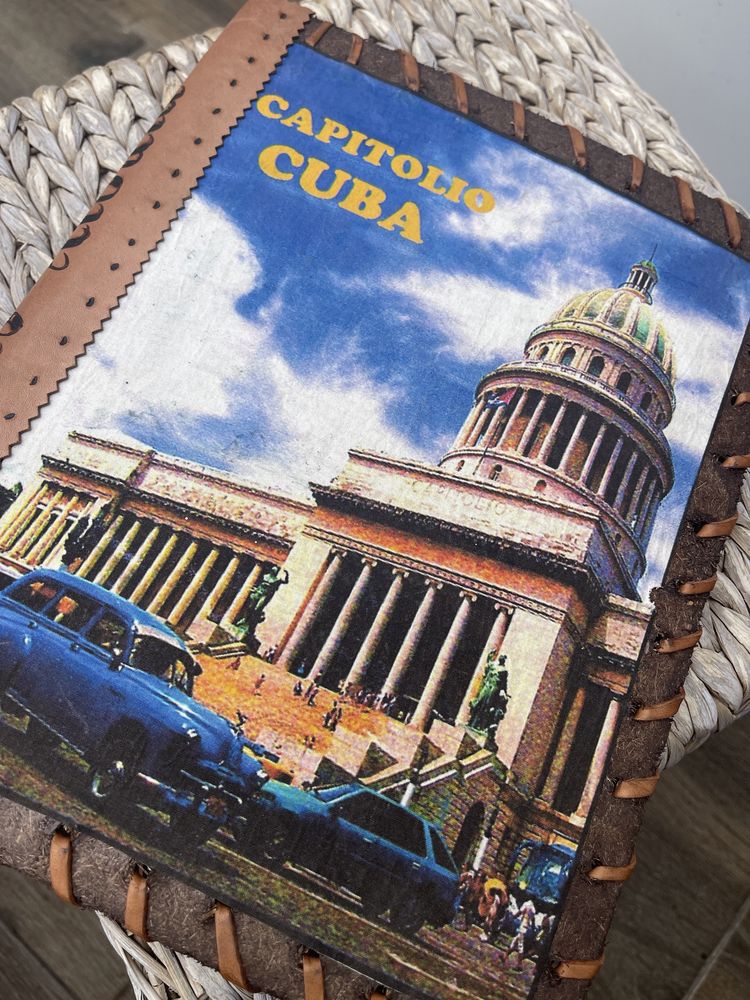 Ręcznie wykonany album na zdjęcia Kuba Cuba skóra papier czerpany