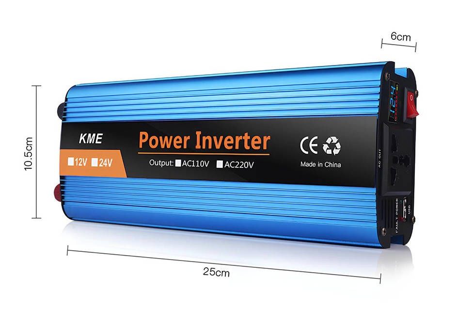 2600W номінал. Перетворювач напруги KME 2600. Автомобільний інвертор н