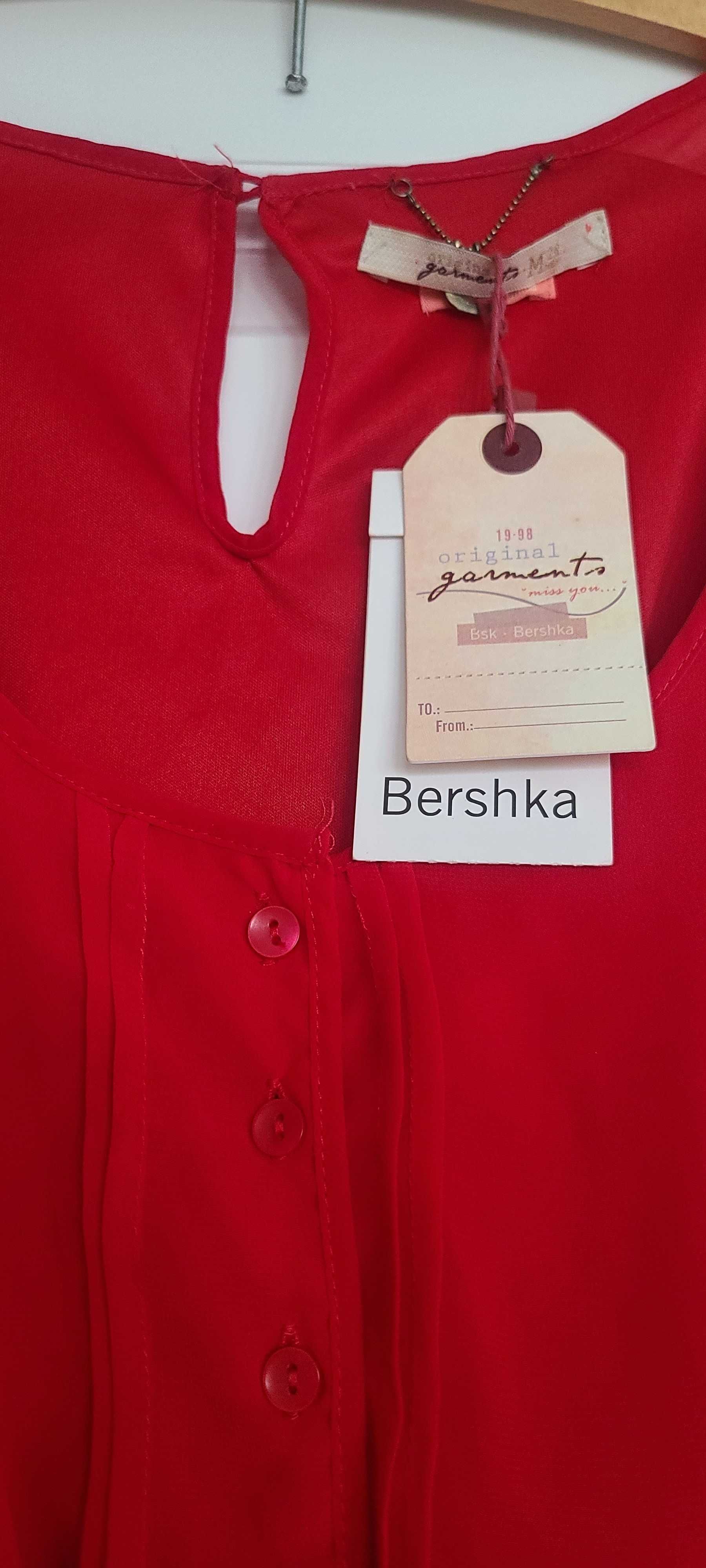 Bershka sukienka mini tunika nowa z metką falbany krótka
