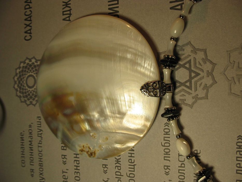 ПЕРЛАМУТР океанический натуральный авторское колье ручной работы ШАМАН