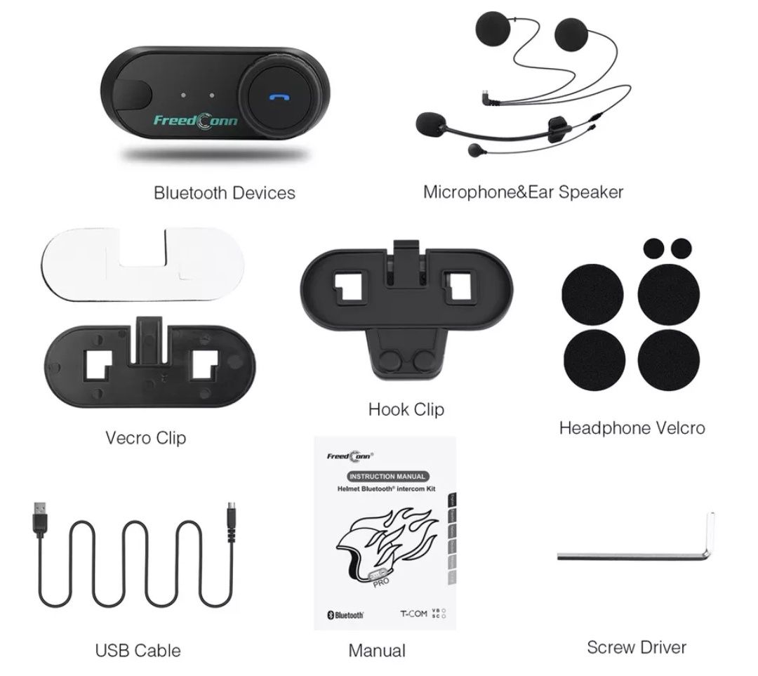Auriculares/intercomunicadores Bluetooth, Radio/Capacete/Moto (NOVOS)