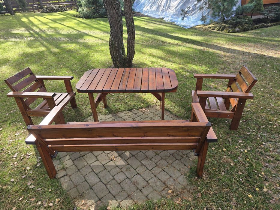 meble ogrodowe drewniane - zestaw