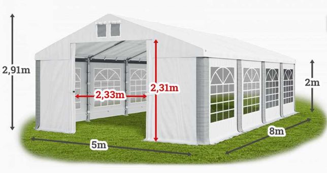 Namiot imprezowy 8m x 5m - 40m2 - WYNAJEM - imprezy okolicznościowe